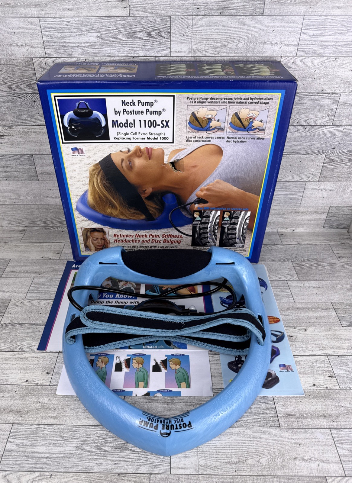 Posture Pump Neck Disc Hydrator Model 1100-SX With Box & Inserts Made In The USA