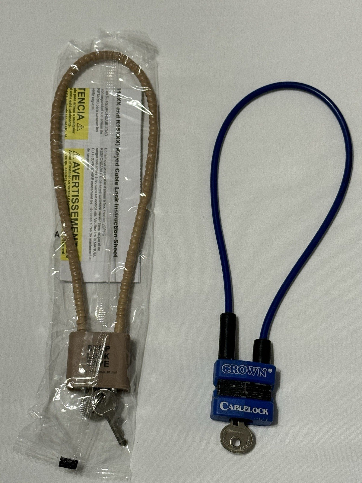 Gun Cable Lock with Key Lot of 2 Safety Locks