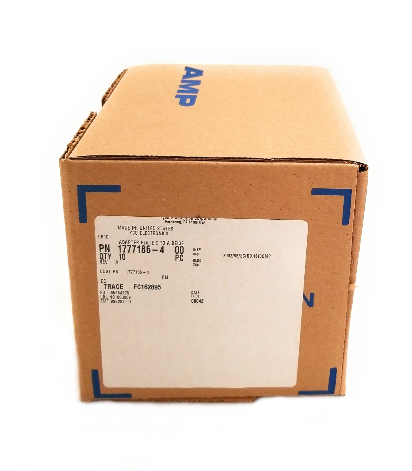 Lot of 10 NEW Tyco Electronics 1777186-4 Fiber Optic Adapter Plates C to A Beige