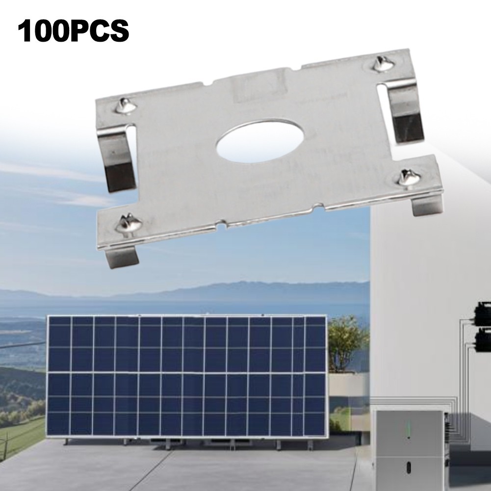 100pcs Grounding Conductive Sheet Gasket Solar Panel Cable Clamp Grounding Clip