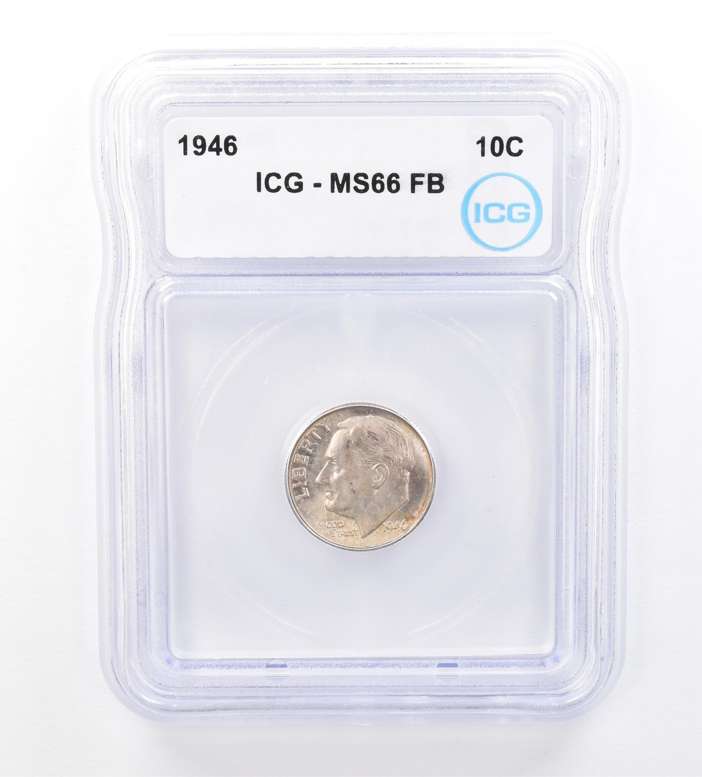 1946 Roosevelt Dime MS66 FB ICG Beautiful Tone *1720