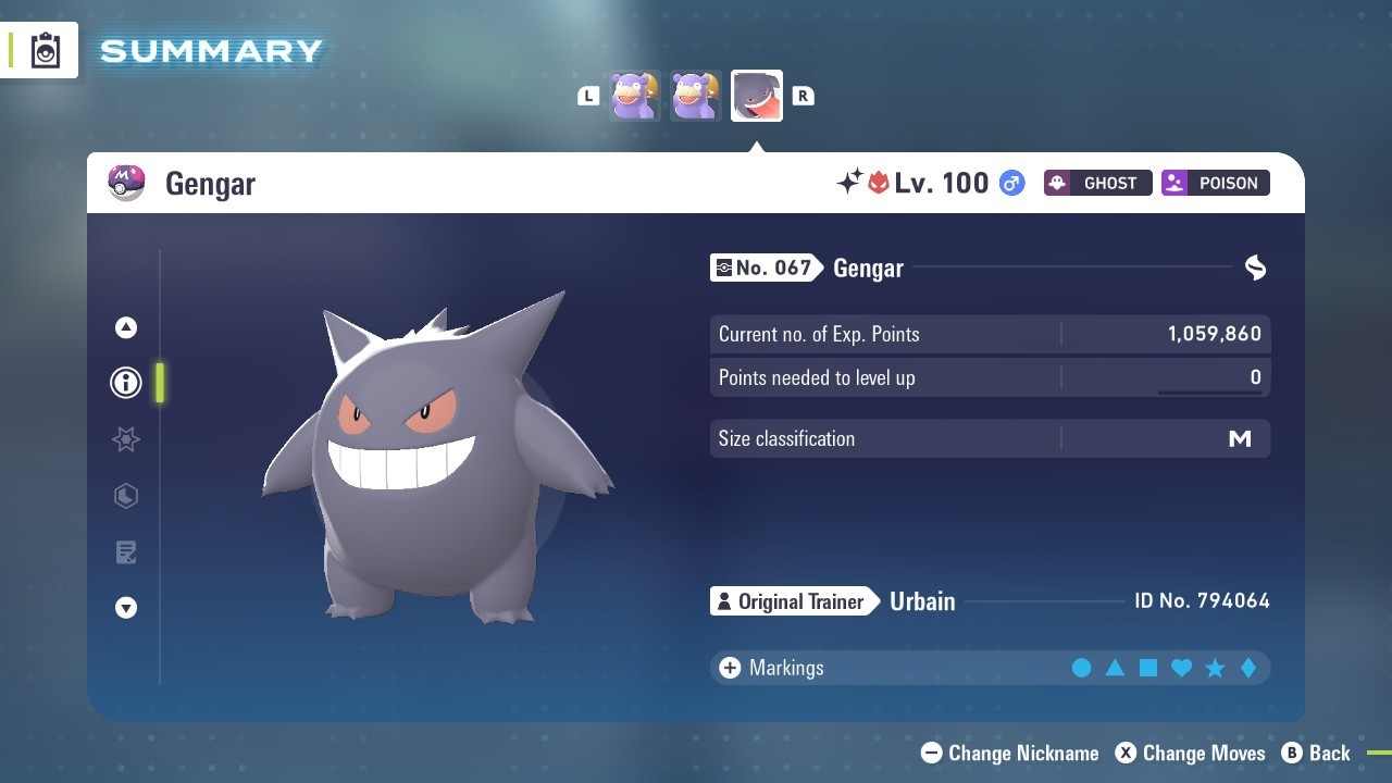 Gengar Shiny Alpha 6IVs Battle Ready - Legends ZA