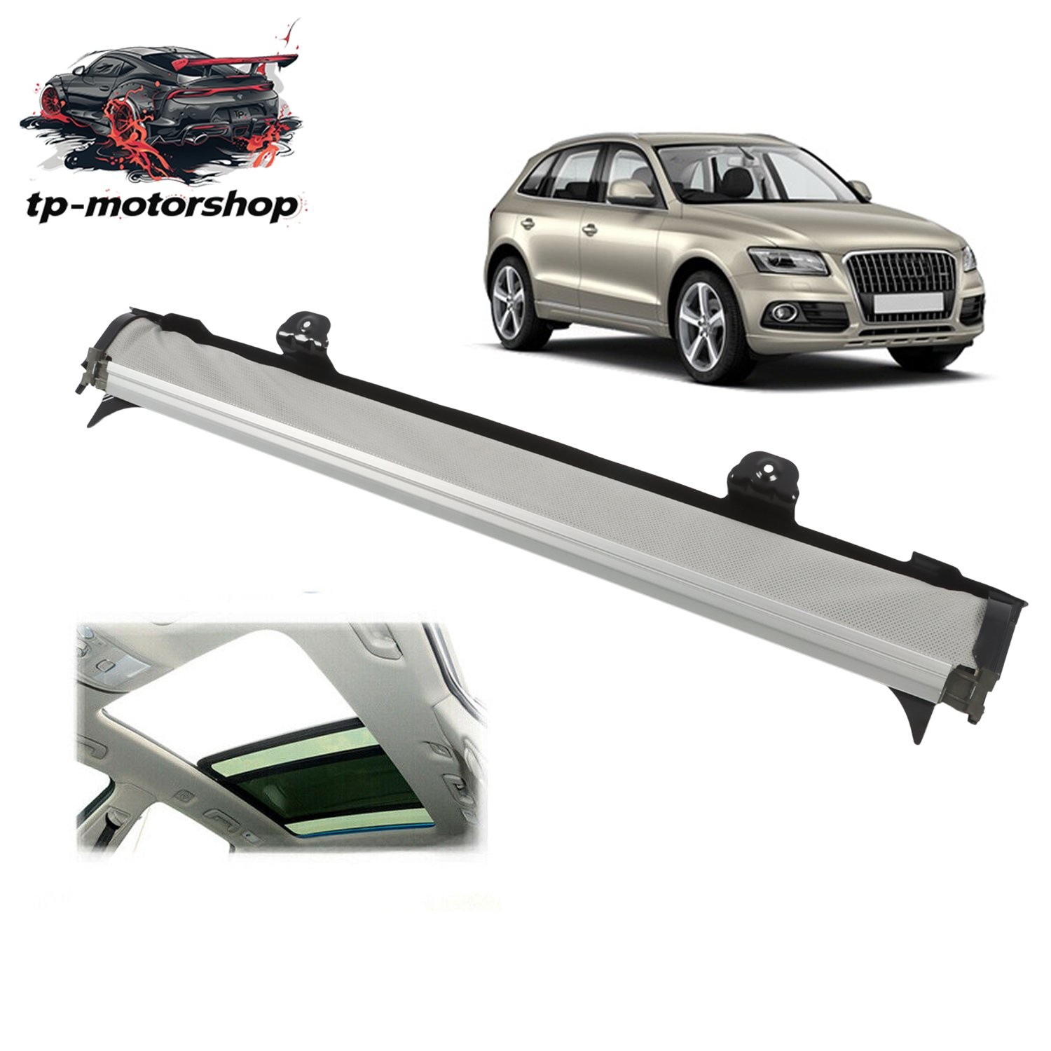 1K98773076Z0 For Audi Q5 2009-2017 Gray Car Sunroof Sunshade Cover Curtain New