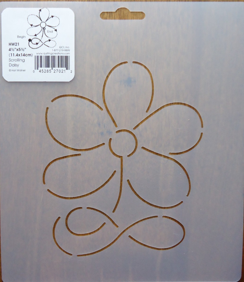 Stencil Quilting Scrolling Daisy HW21 4 1/2"x5 1/2" 11.4x14cm craft QC template