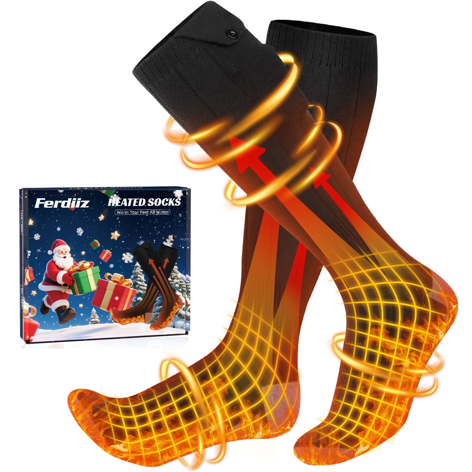 Rechargeable Heated Socks for Men & Women | 14-Hour Warmth, 4 Settings