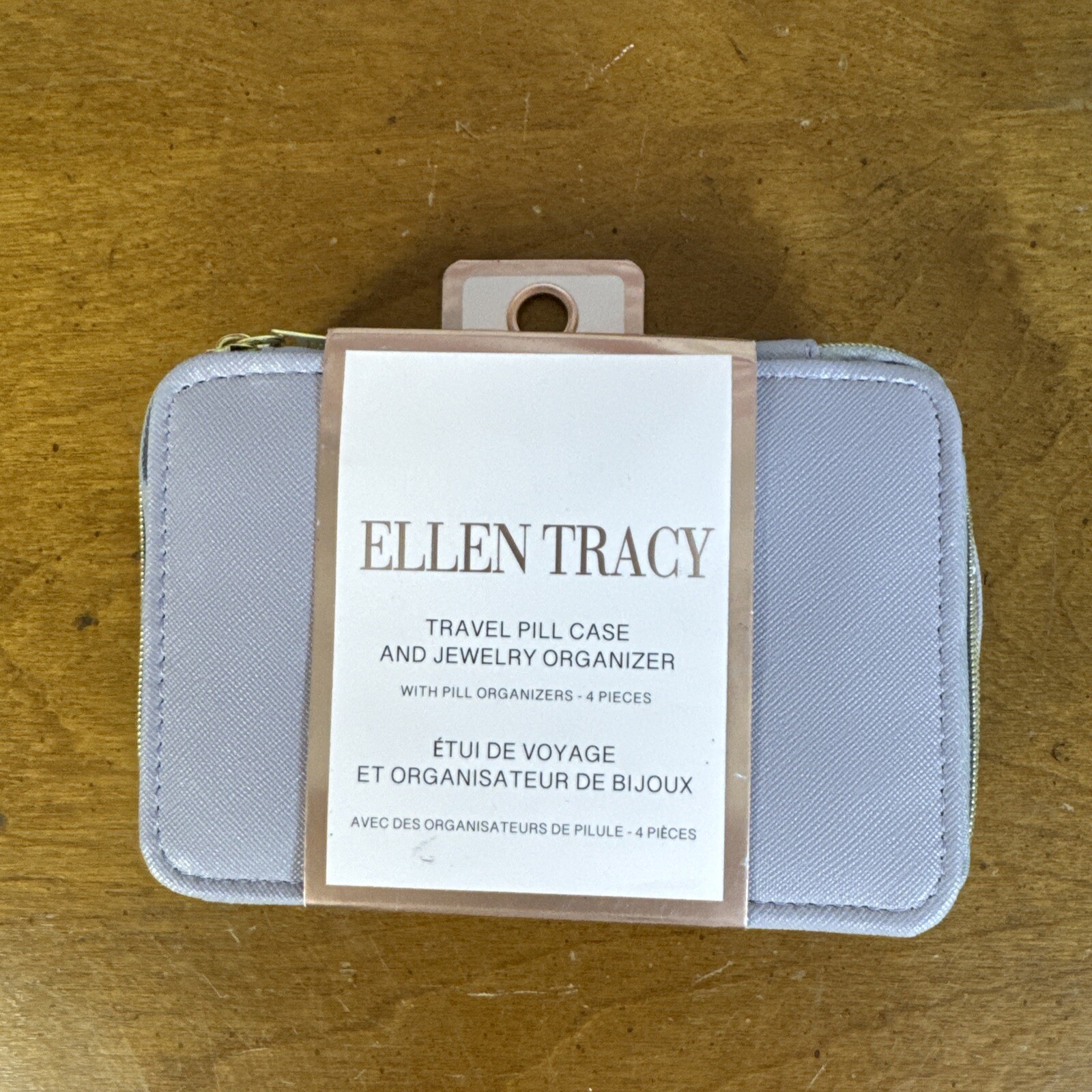 ELLEN TRACY TRAVEL PILL CASE JEWELRY ORGANIZER Purple WITH ORGANIZER NWT