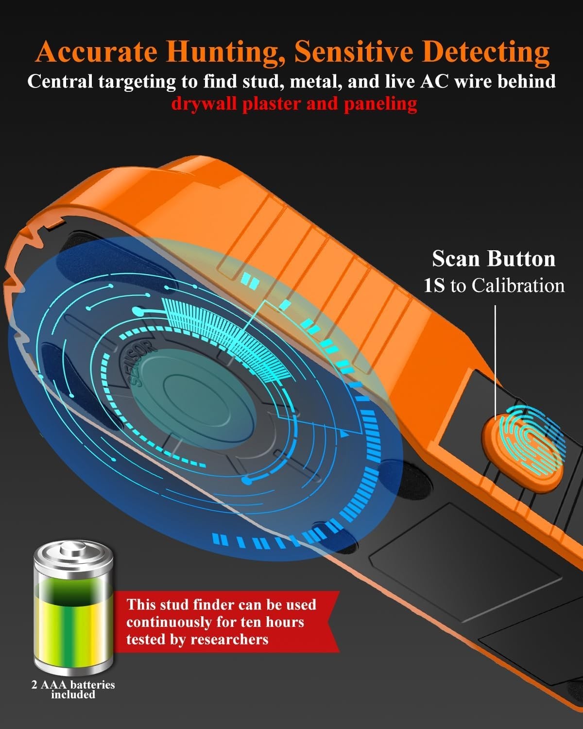 Compact 6-in-1 Stud Finder with Magnetic Sensor for Accurate Wall Detection
