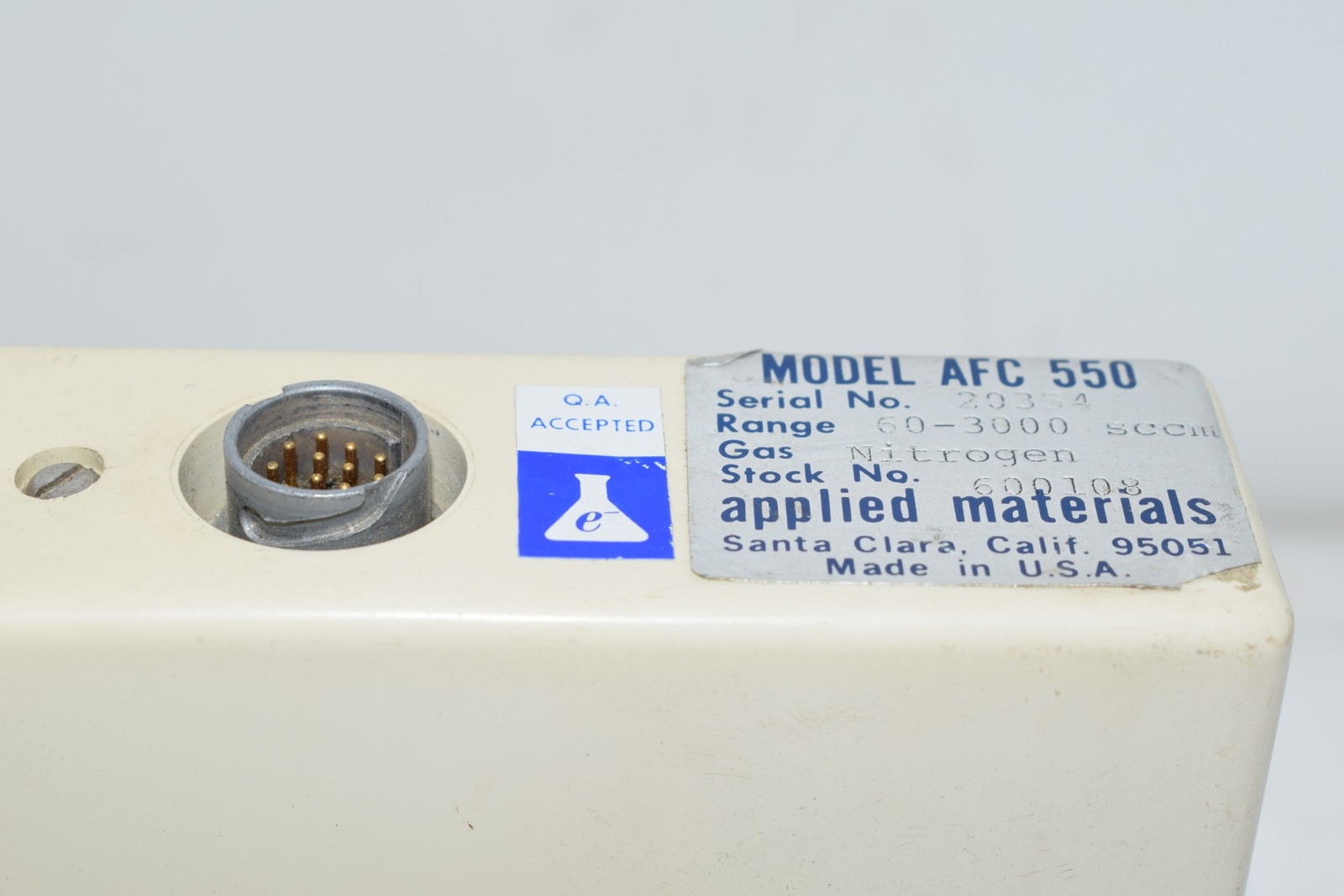 Applied Materials AMAT AFC 550 Mass Flow Controller Nitrogen Gas 60-3000 sccm