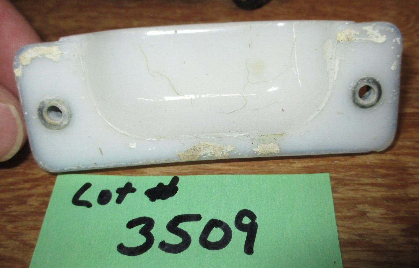 Vintage Glass Cupboard Drawer Pull #3509