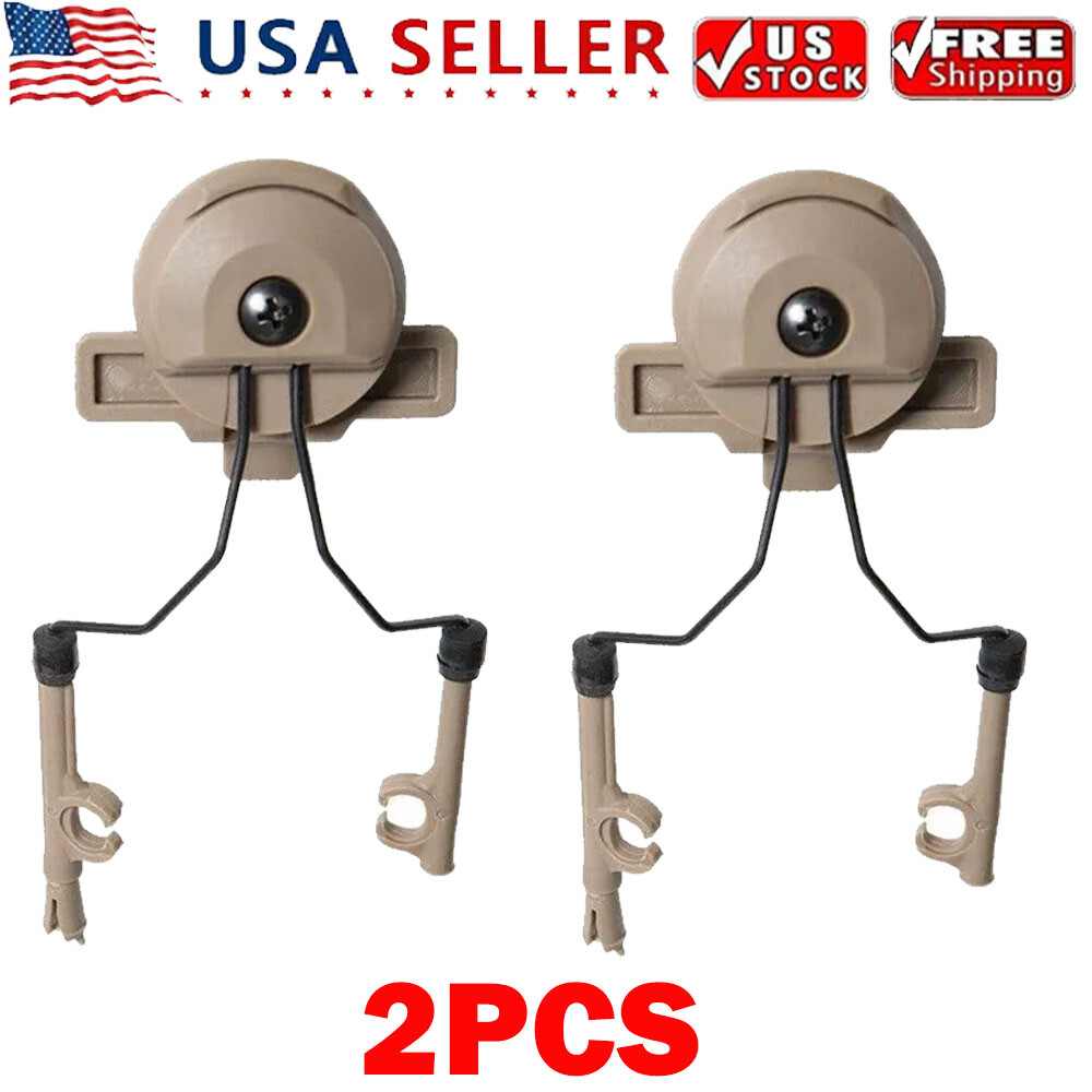 2PC Brown Helmet Adapters For Peltor Comtac Team Wendy 3.0 Rail Headset