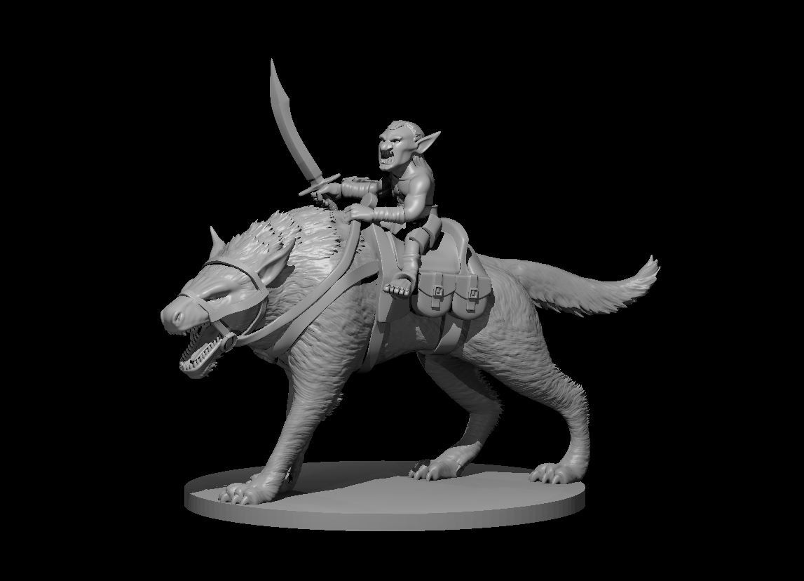 Goblin Worg Rider Fighter Monster Manual 28mm Scale DND D&D Tabletop Miniature