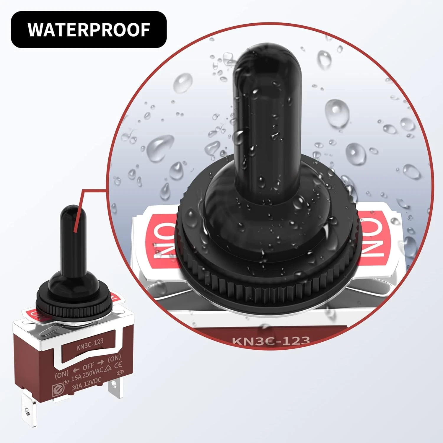 4 Pack 12V (ON)-Off-(ON) Momentary Toggle Switch Waterproof SPDT 3 Way 30A