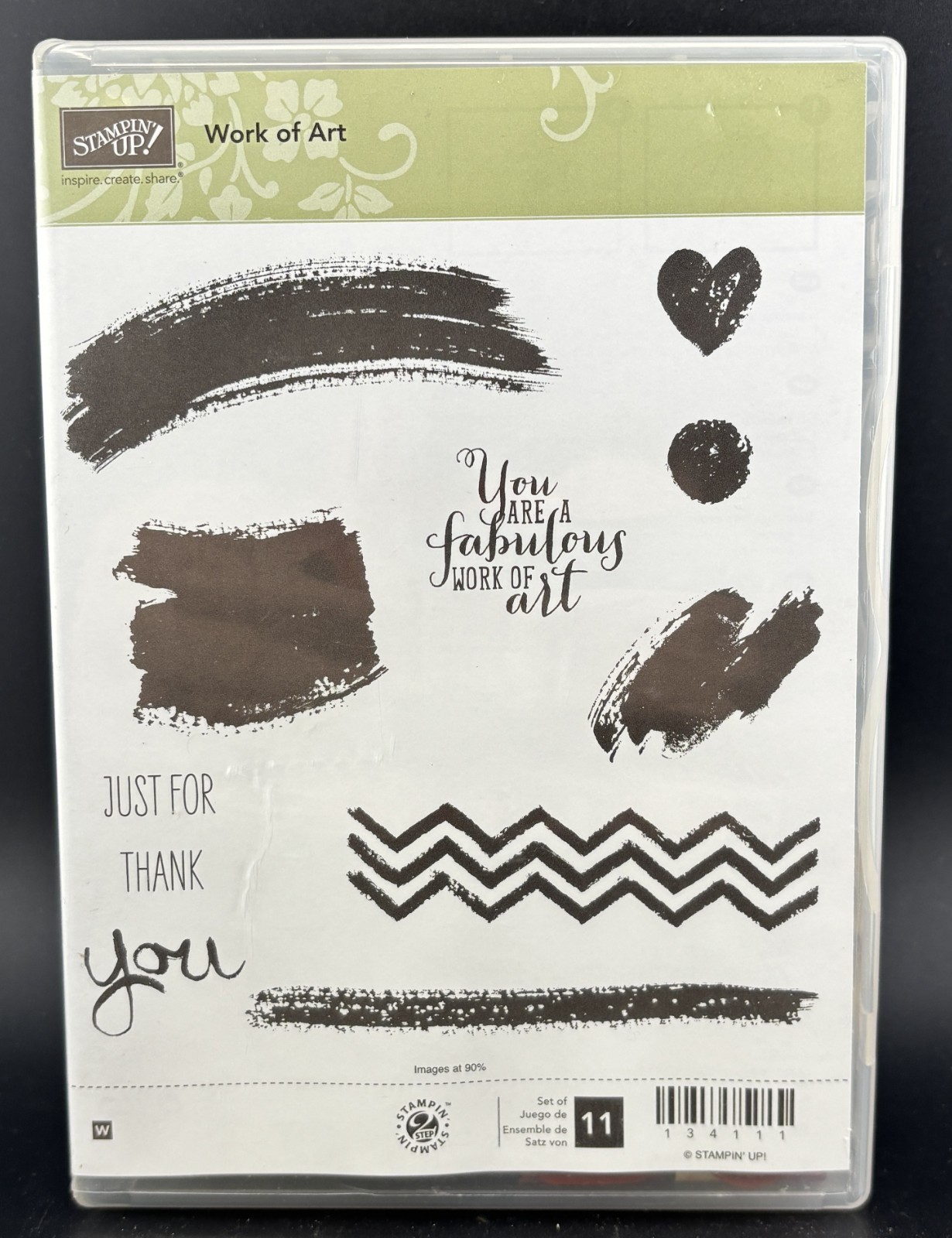 Stampin’ Up! Work of Art 134111 Rubber Cling Stamp Brushstrokes You