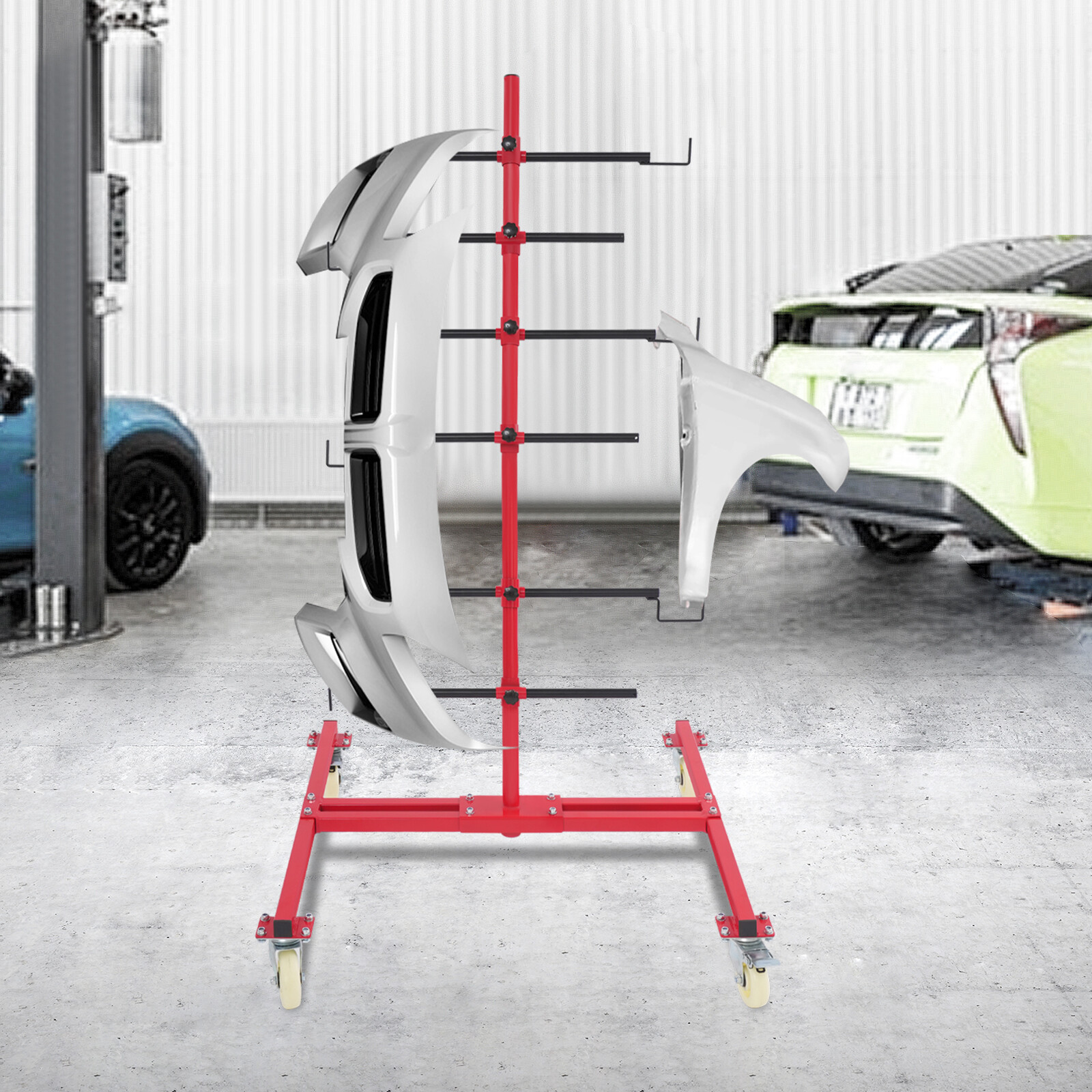 Panel Tree Paint Stand Panel Holder Panel Paint Stand w/ 6 Hooks for car repair