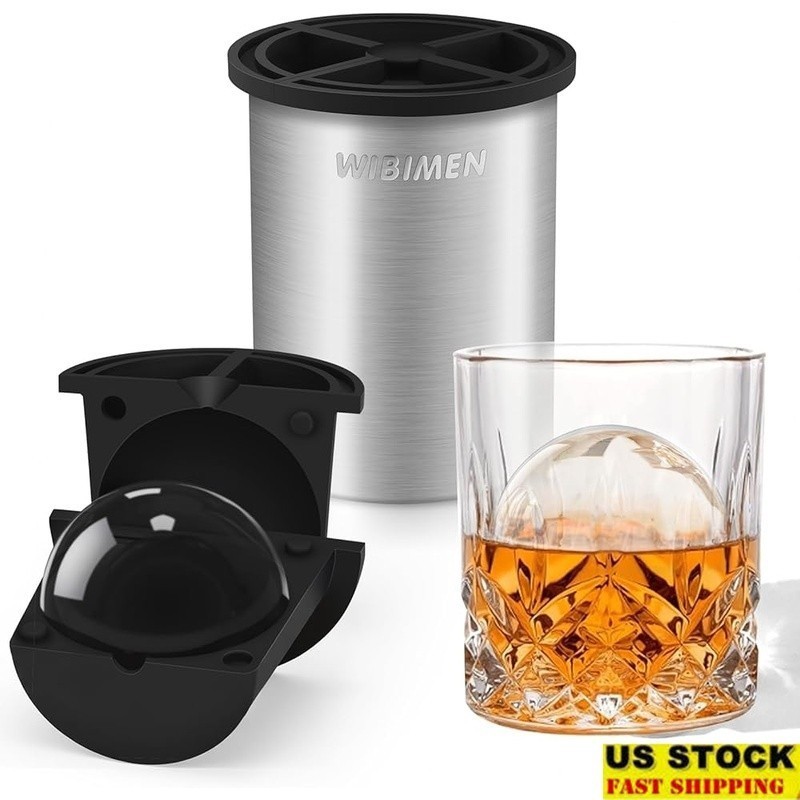 Clear Ice Cube Maker Ball Stainless Steel Ice Maker Whiskey Cocktail Gifts New