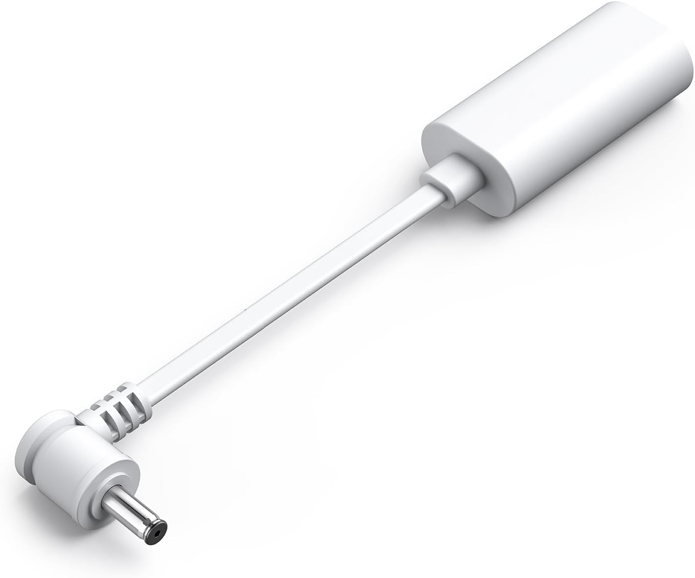 Ring USB-C to Barrel Plug Adapter for Solar Panels and white