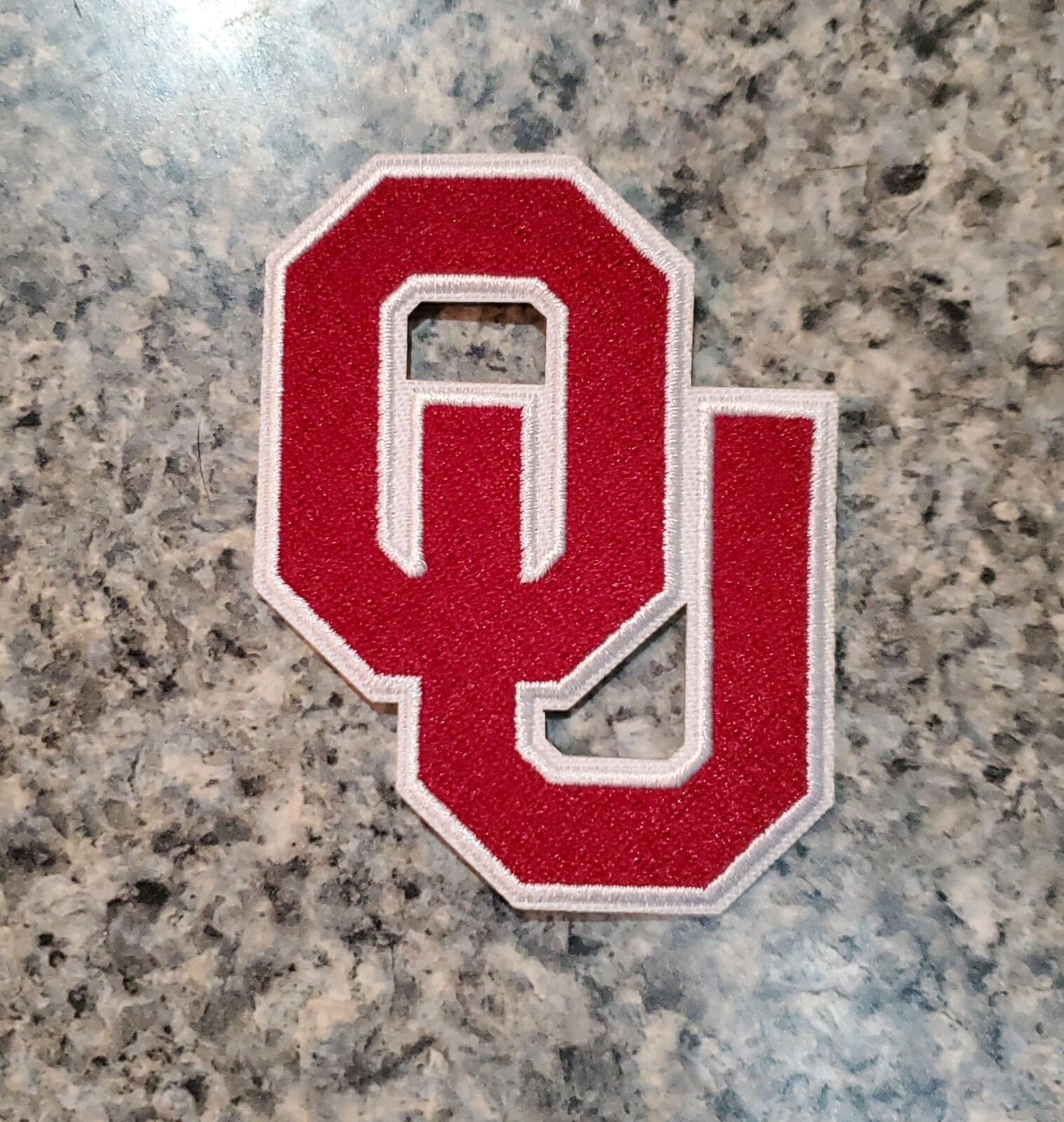 OU Oklahoma Sooners Patch. Embroidered. Iron On Backing. 3"x2.25"