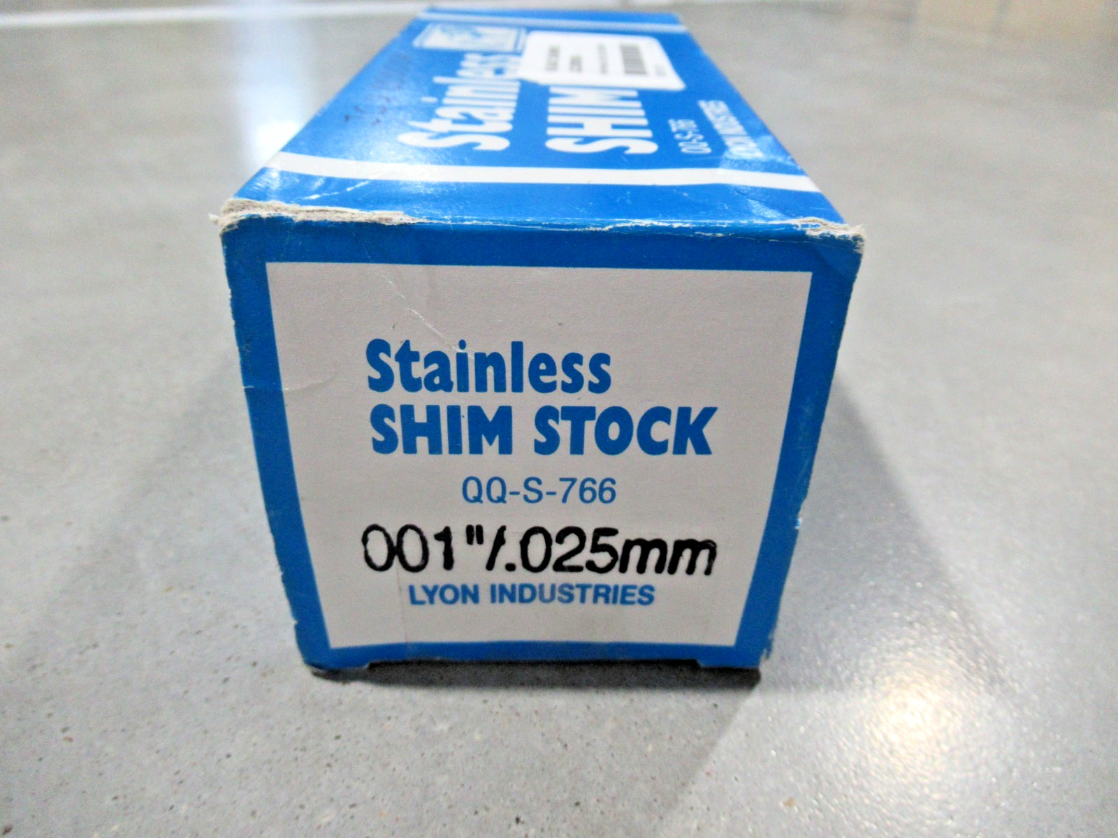 Lyon Industries QQ-S-766 Stainless Steel Shim Stock .001" X 12 X 50 *NEW*