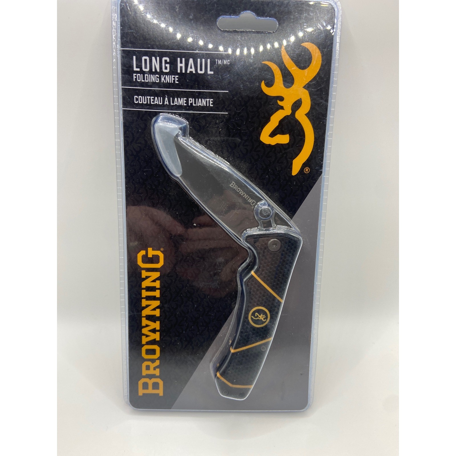 Browning Long Haul Folding Knife Liner Lock Titanium Coated Blade Pocket Clip