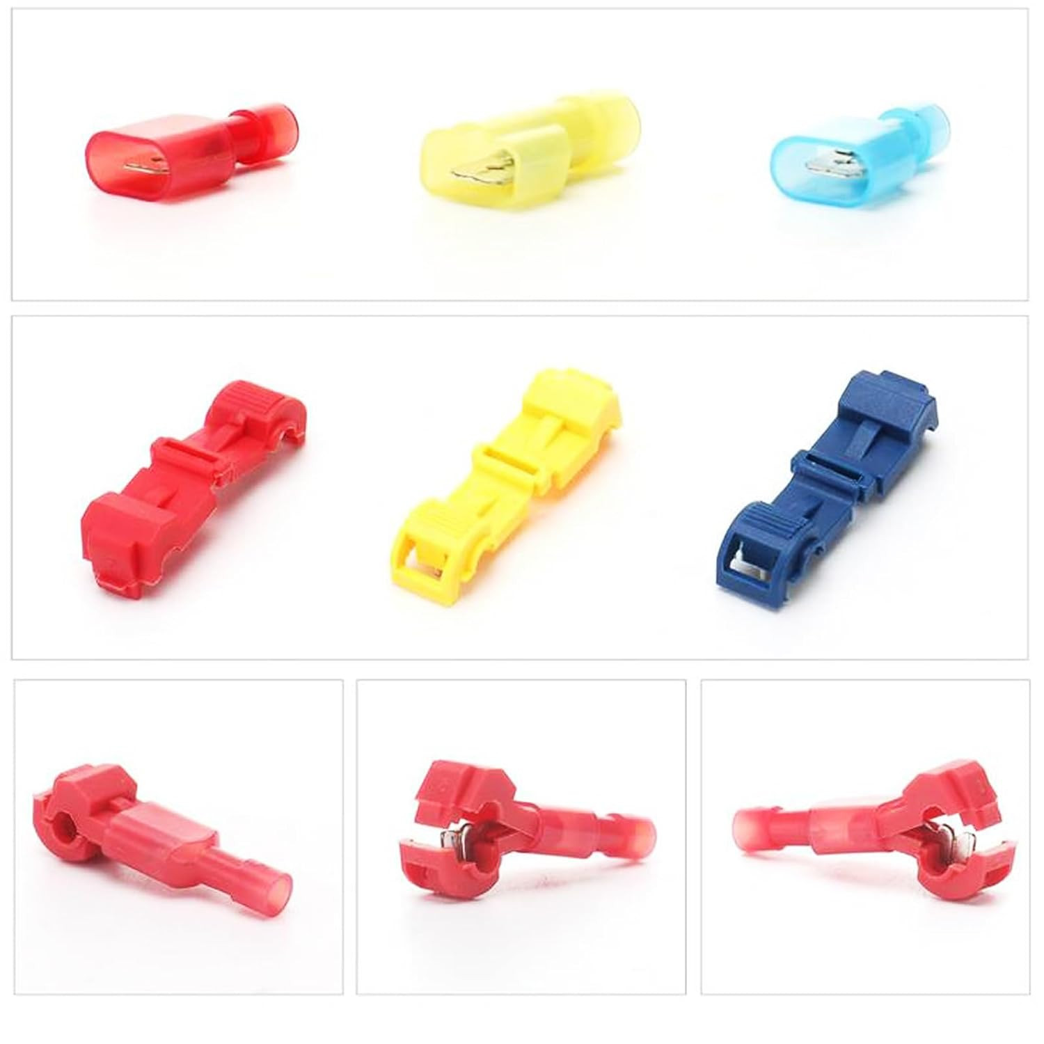 60pcs T-Taps Wire Connectors Quick Splice Terminals Insulated Crimp Cable