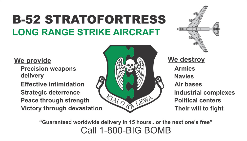 B-52 Stratofortress Big Bomb Card Decal -  4.00" Wide x 2.29" Tall Decal