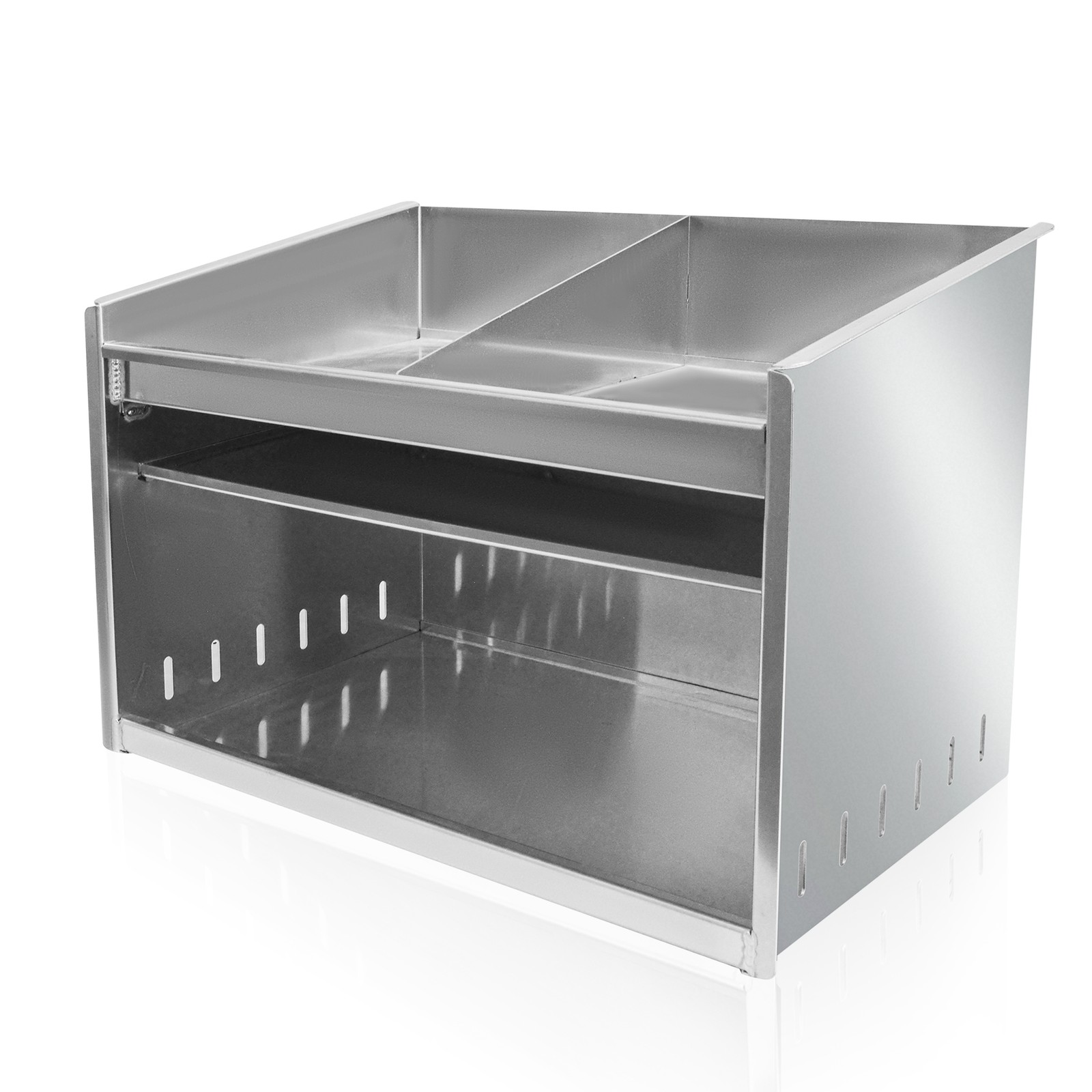 Shelf Holder Deluxe Dual Helmet Bay Aluminum Trailer Garage Storage Organizer