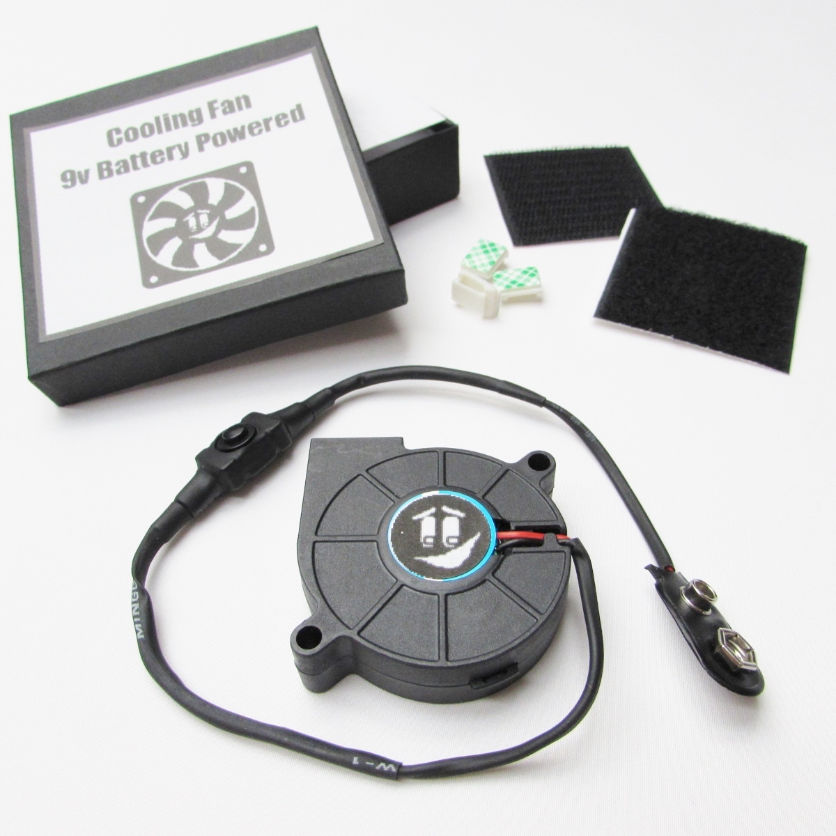2" 9V ANGLED COOLING FAN KIT - Cosplay Costume Mascot Mini Blower 9 Volt Battery