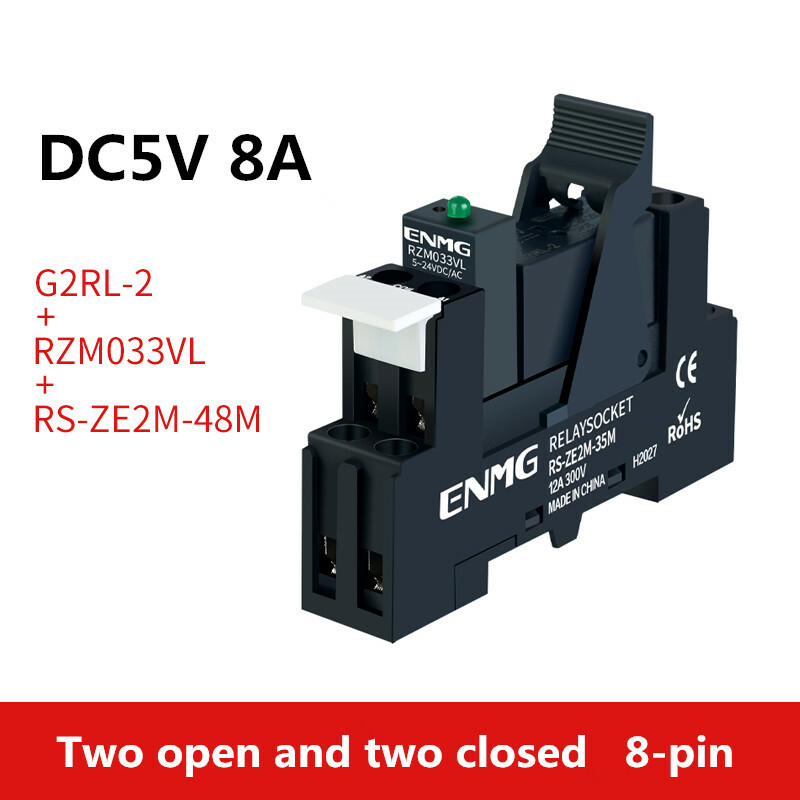 DC5V 8A Rail Type Electromagnetic Relay G2RL-2+RZM033VL+RS-ZE2M-48M