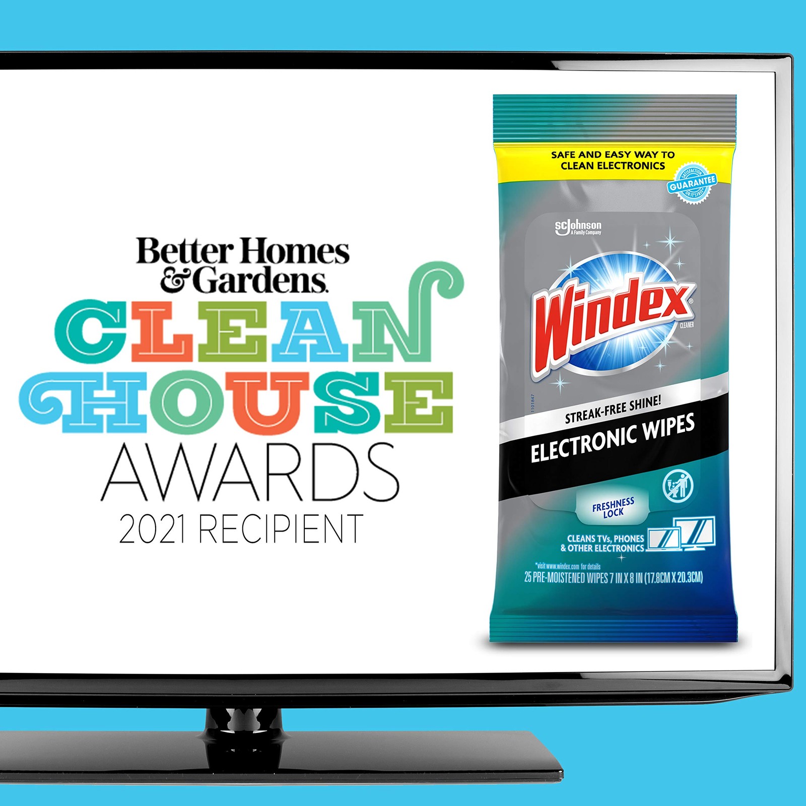Windex Electronics Wipes, Pre-Moistened Screen Wipes Clean and Provide a