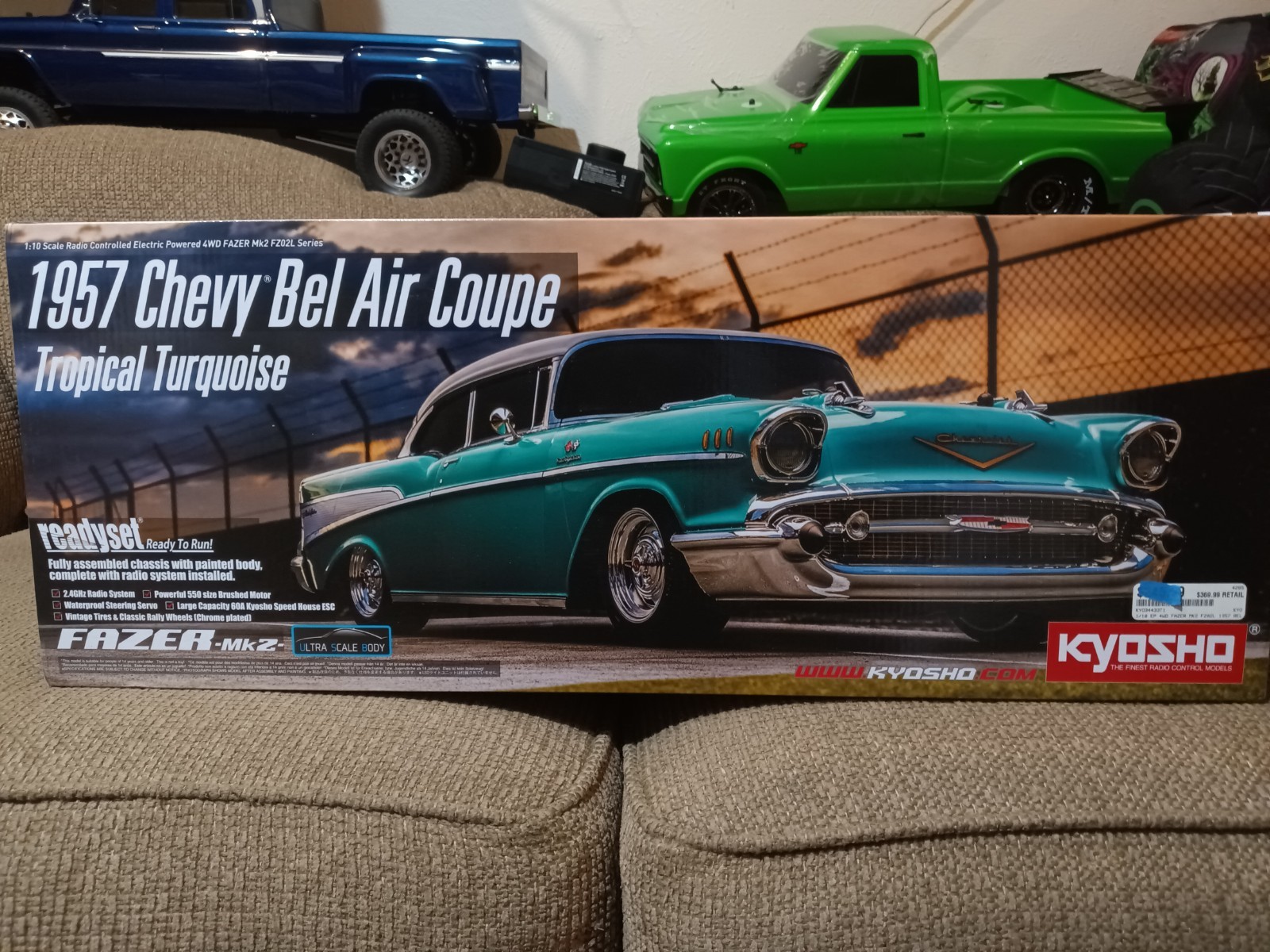 kyosho 1:10 4wd rc touring car chevy bel air coupe turquoise fazer mk2 rtr