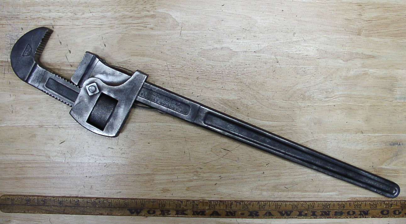 Antique Trimont Mfg. Co. Moroco Popular Stillson 24" Pipe Wrench,3" Cap.,XLINT!