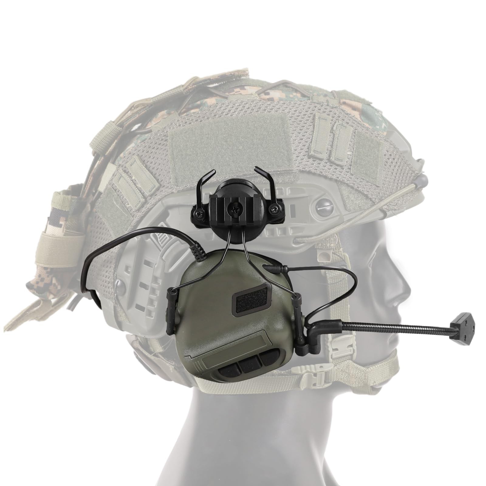 Tactical Helmet with Headset,4in1 Upgraded Adjustable with Helmet Cover for A...