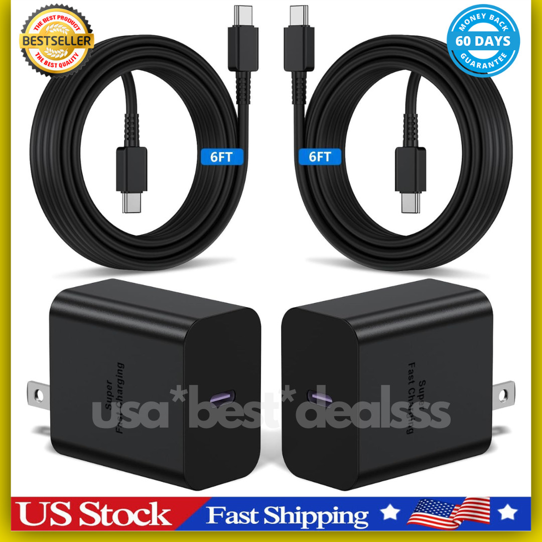 2x Original Carga Rapida Tipo C 45W Cargador Para Samsung Galaxy S24/Plus/Ultra