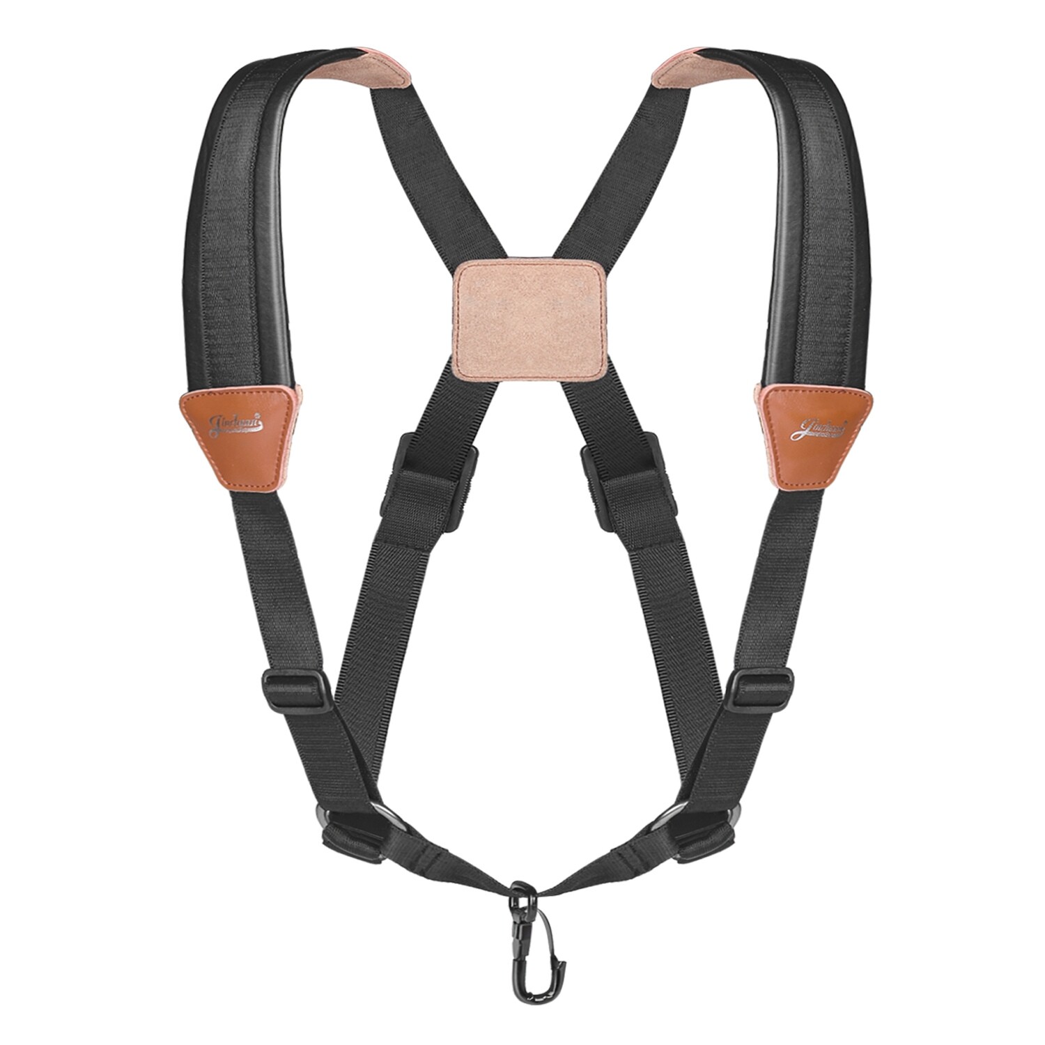 Professional Saxophone Shoulder Strap w/ Adjustable Chest Harness Design, Black