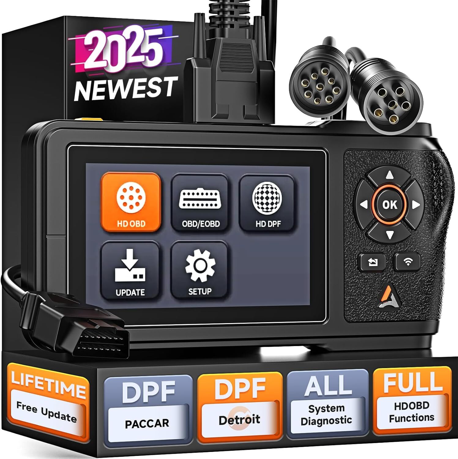 ANCEL HD431 Heavy Duty Truck Diagnostic Scanner DPF Regen Tool OBD2 Code Reader