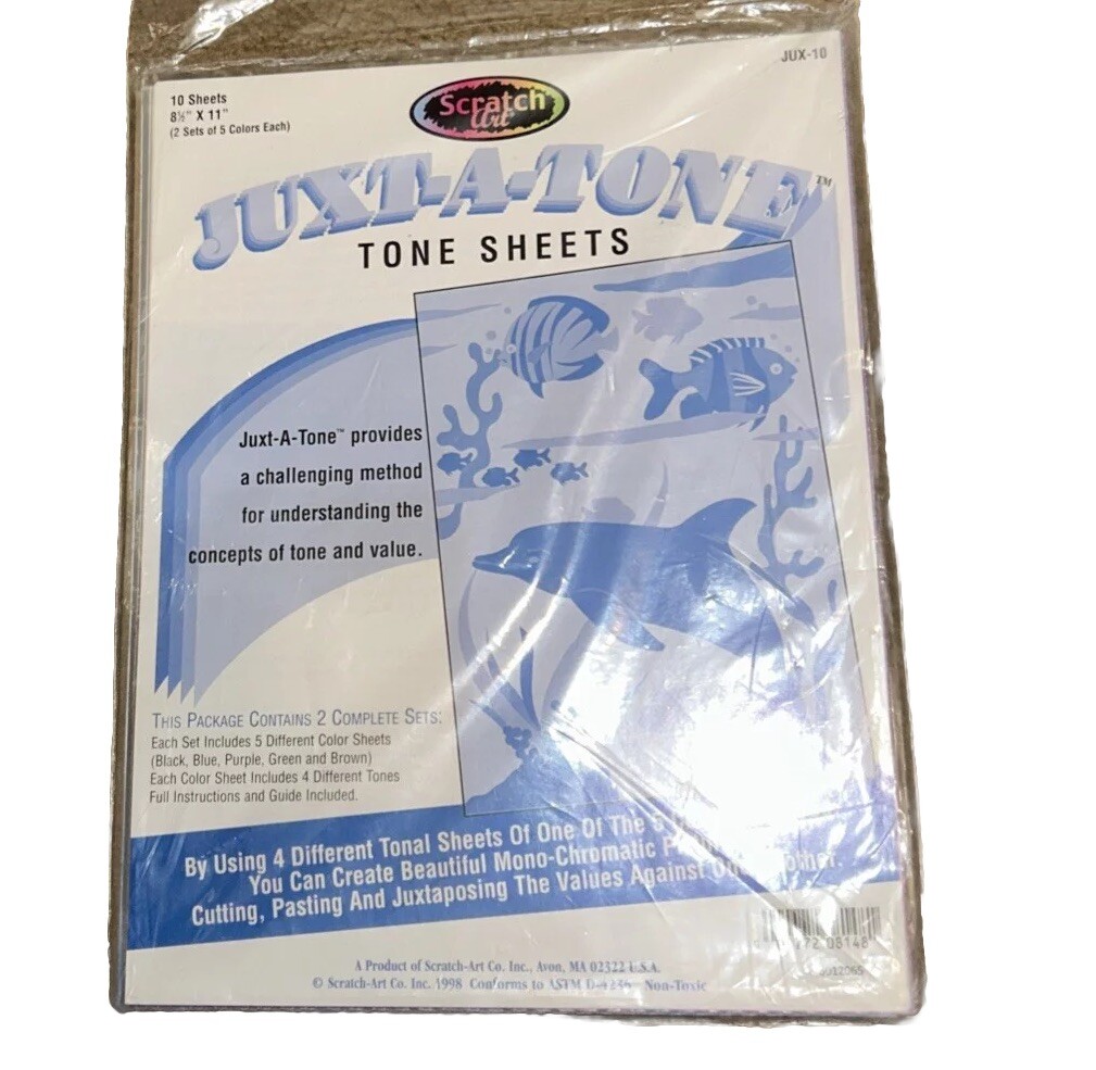 Scratch Art Juxt-A-Tone Sets, 8 1/2" x 11", 10 Sheets