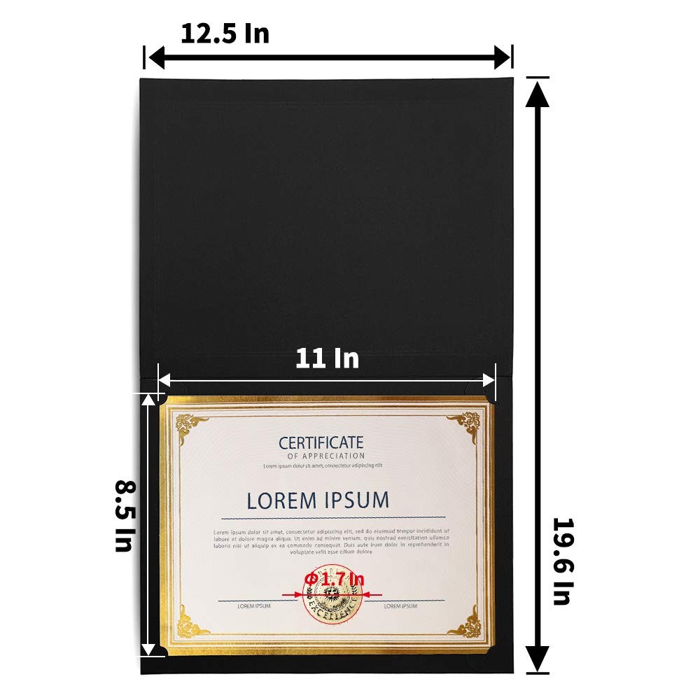 SUNEE 75pcs Certificate Kit, Includes 25pcs Black Certificate Holders & 25pcs...
