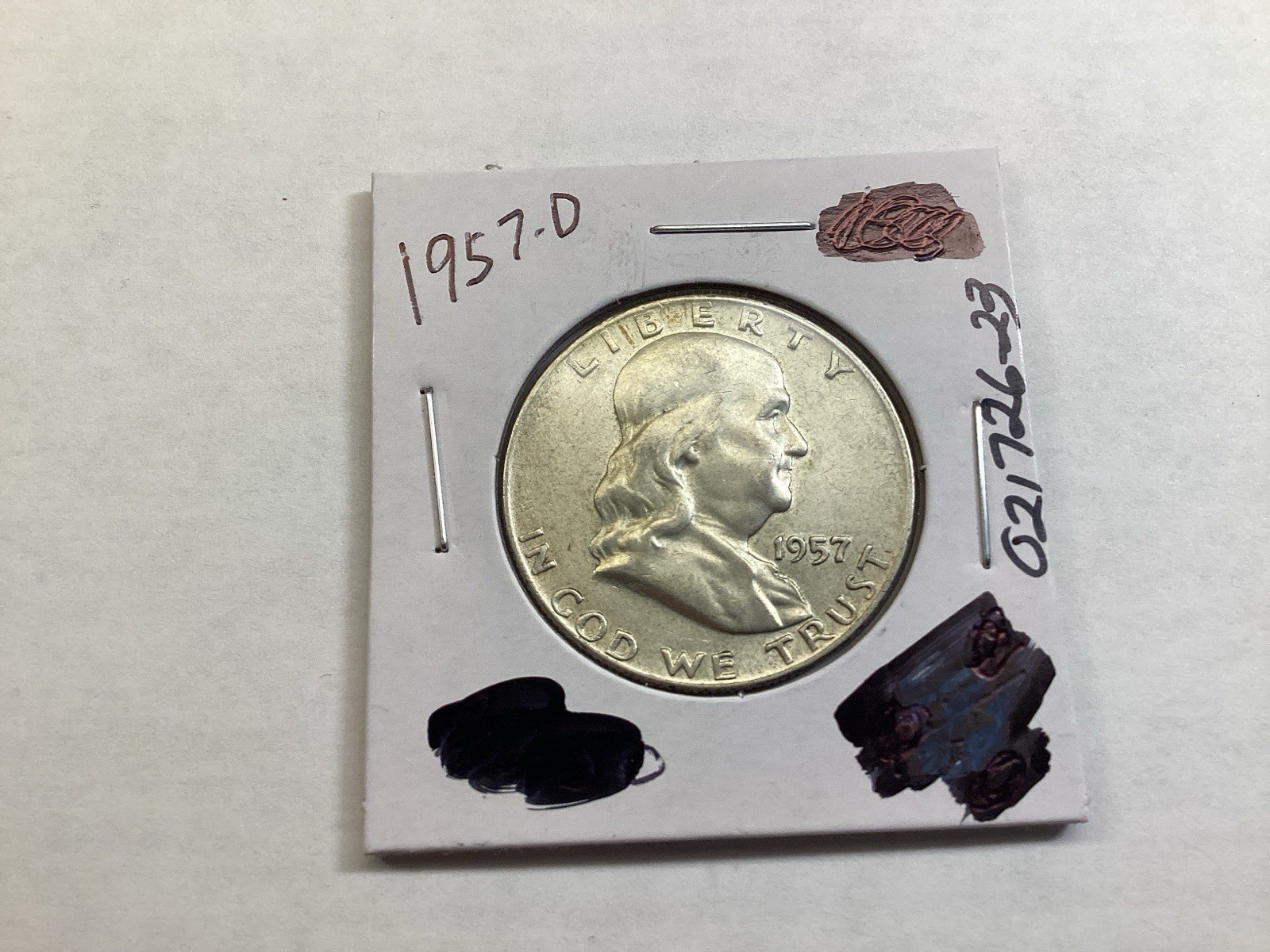 1957 D Franklin 90% Silver Half-Dollar from Denver Mint 021726 23ak