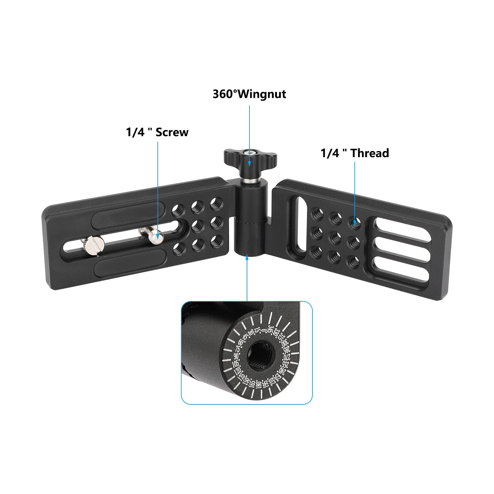 CAMVATE Foldable L-Bracket Mount with QR Arca-Type Camera Plate & 1/4"-20 Screw
