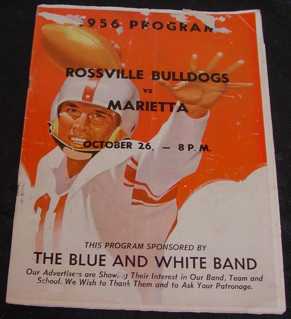 1956 Program,Rossville Bulldogs vs Marietta,High School Football,Georgia,PHOTOS