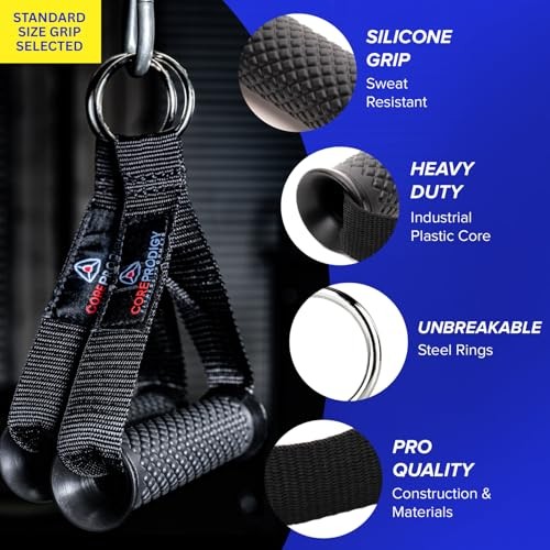 Heavy Duty Exercise Handles - Grip Attachments for Cable Machine Standard