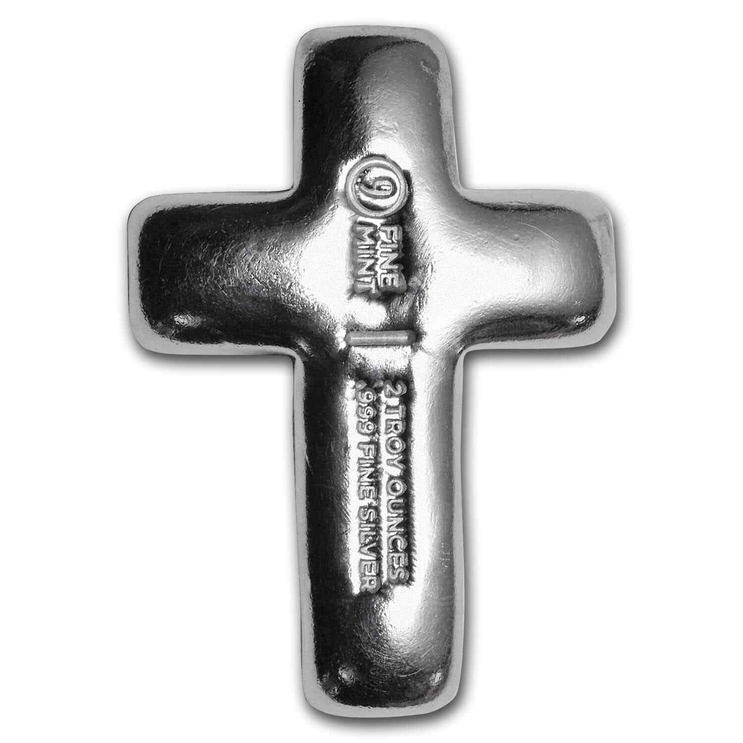 2 oz Hand Poured Silver - 9Fine Mint (Cross) - SKU#188153