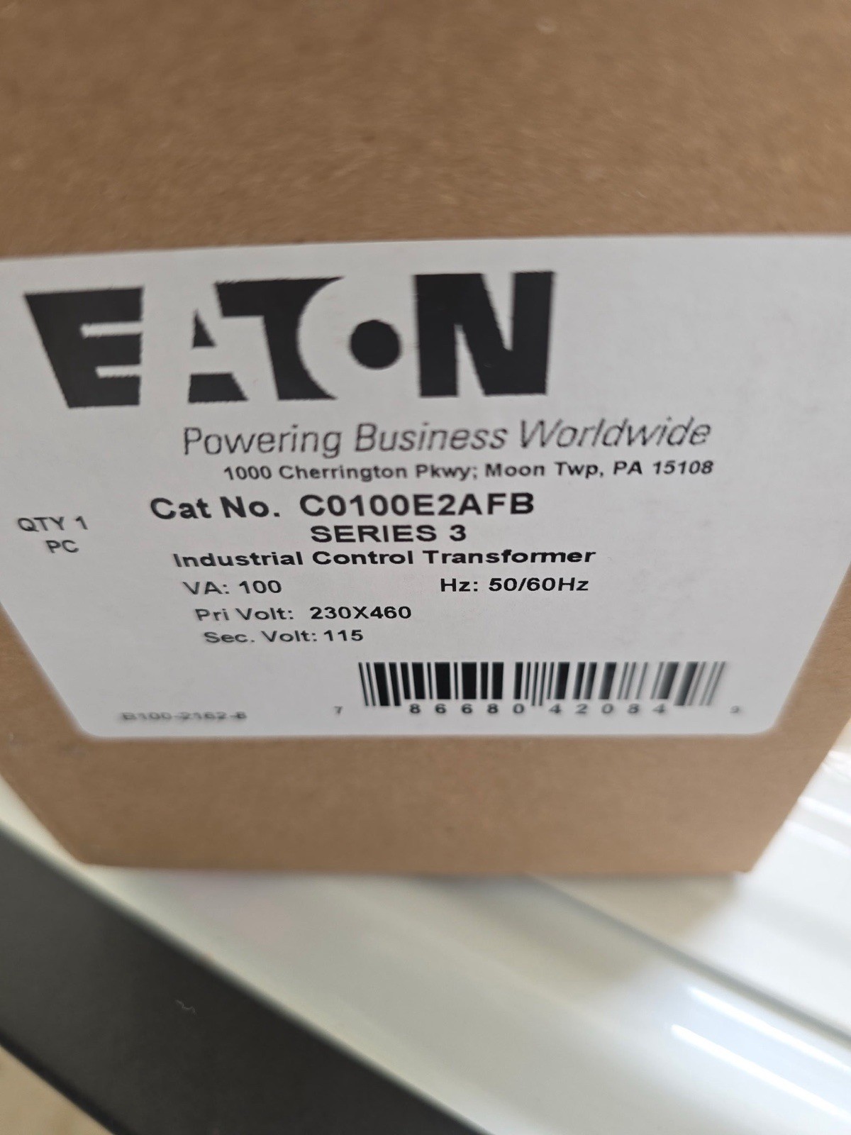 Eaton C0100E2AFB Transformer Control T232006