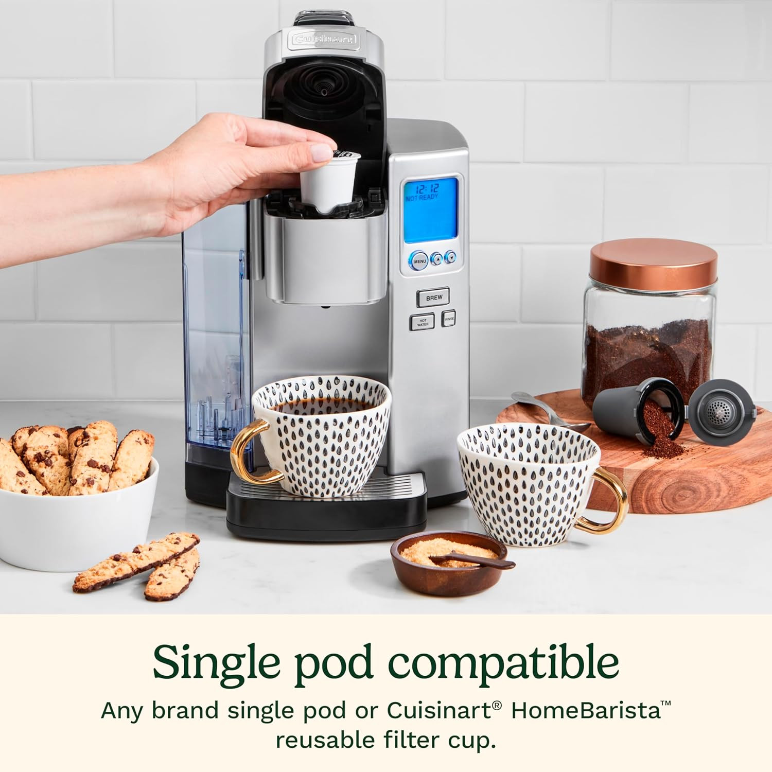Cuisinart Premium Single Serve Coffeemaker 72oz Programmable Coffee Maker Silver