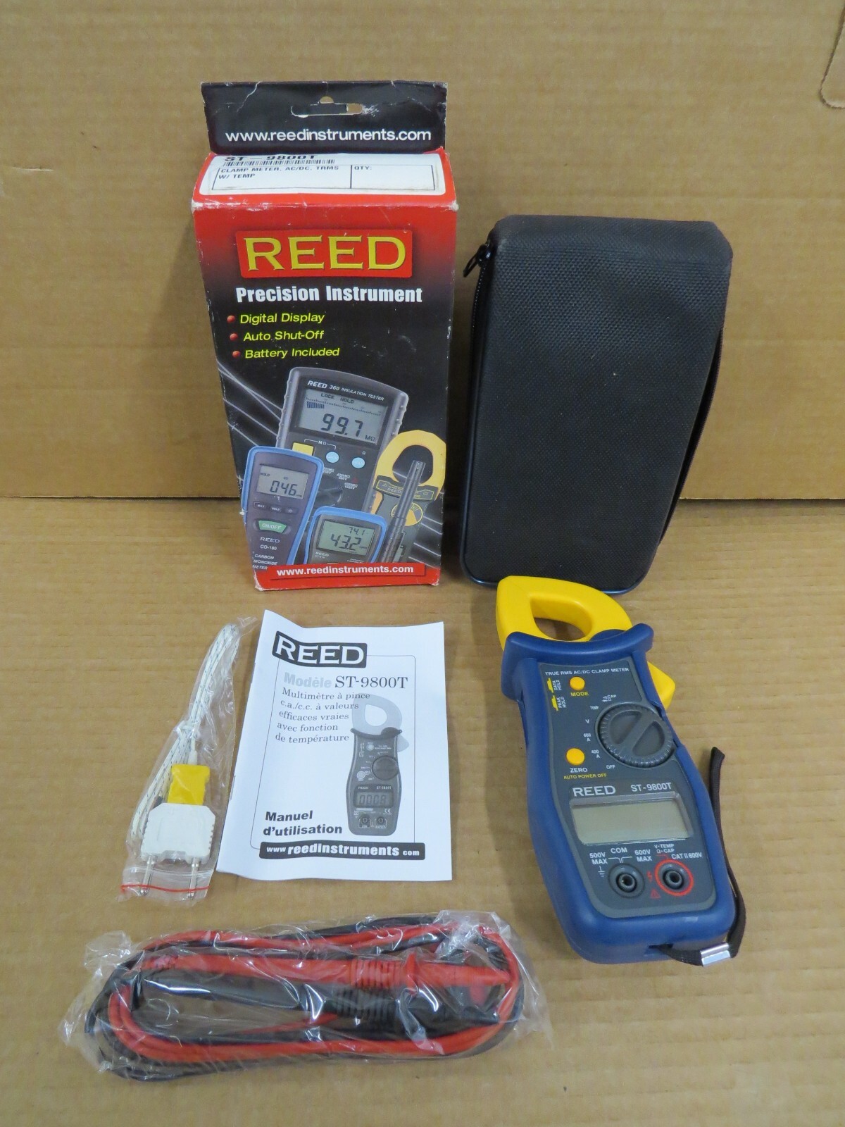 REED ST-9800T True RMS 600A AC/DC Current Voltage Clamp Meter NEW IN BOX