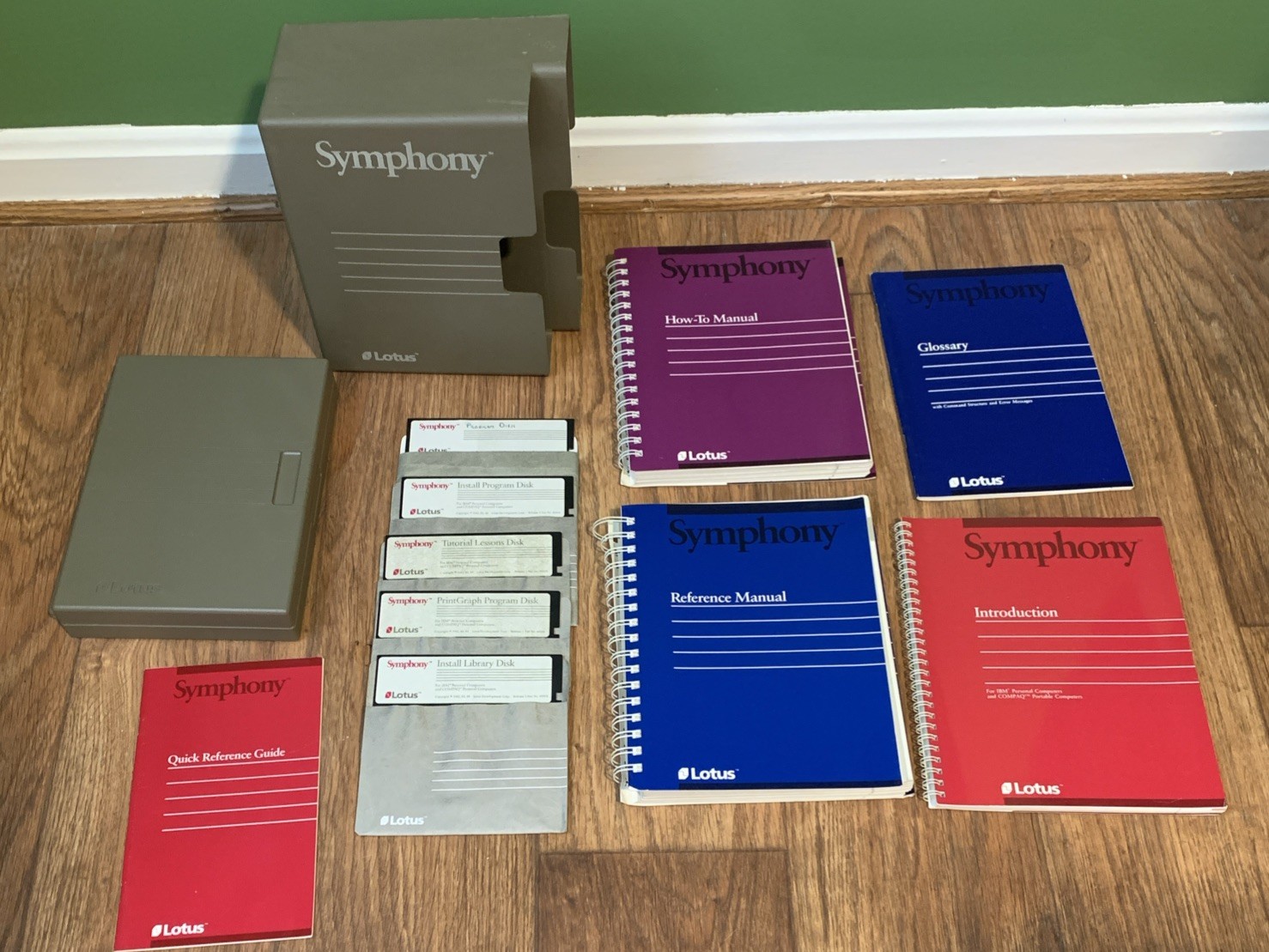 Vintage 1984 Lotus Symphony 5-1/4” Disk Manuals Hard Shell Case