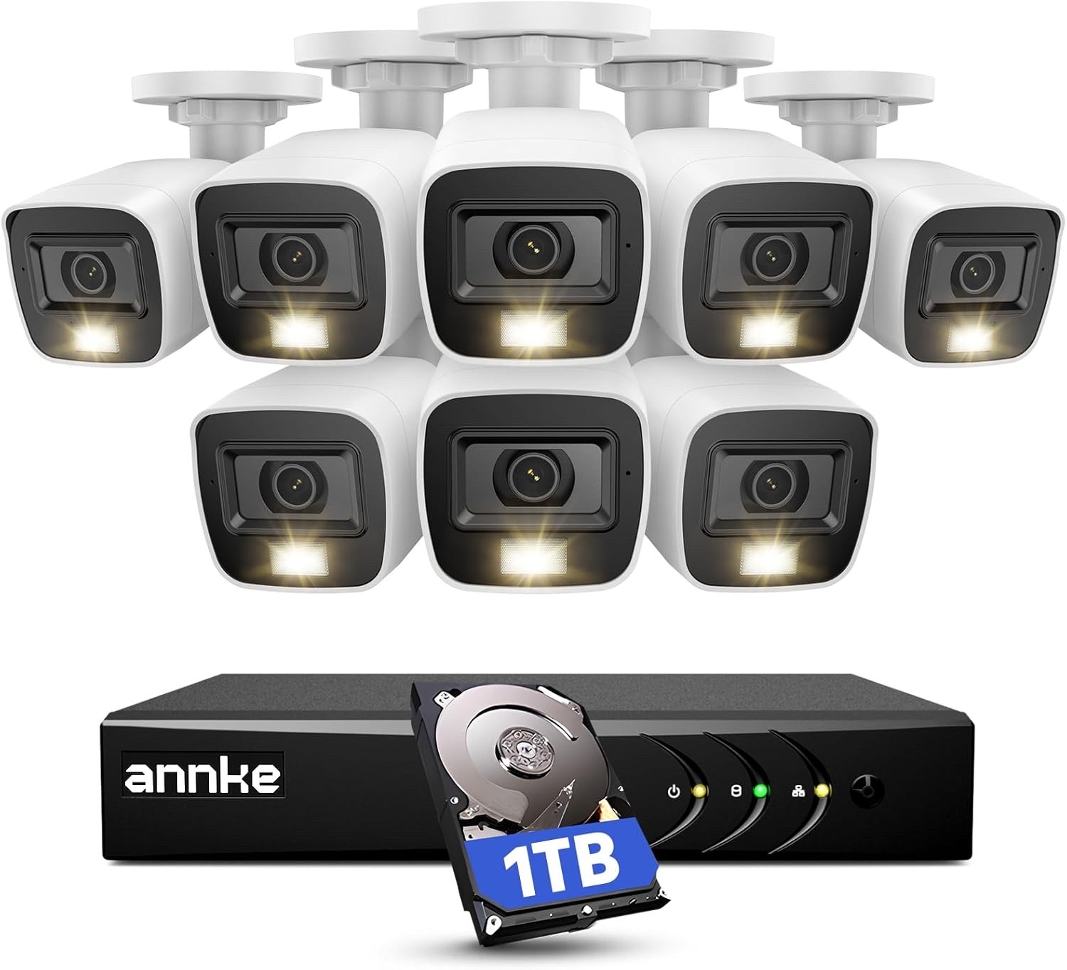 ANNKE 3K Lite Wired Security Camera System 8 x HD Outdoor CCTV Cameras New!!!