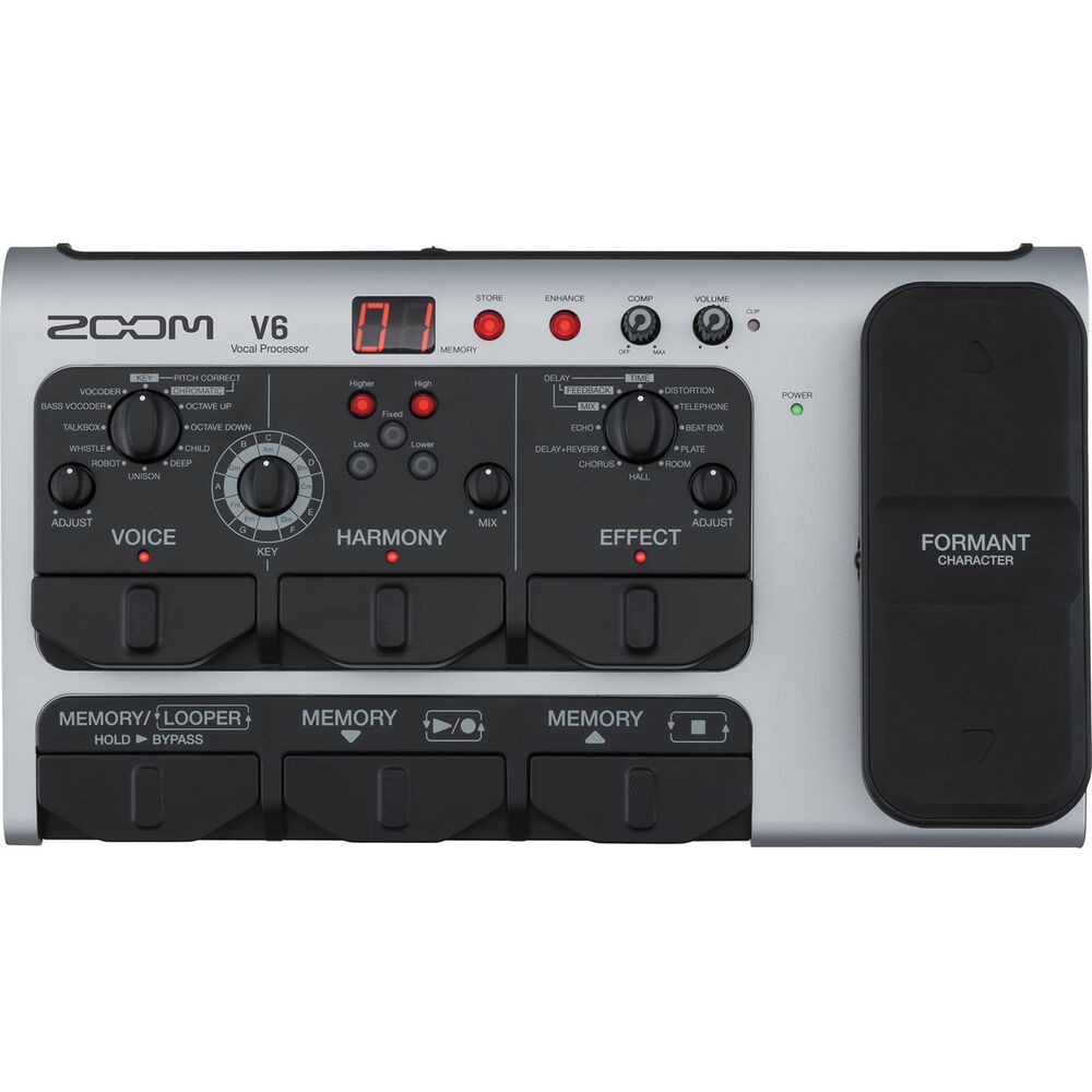 Zoom V6-SP Multi-Effects Vocal Processor Pedal Bundle with AKG K240 Headphones