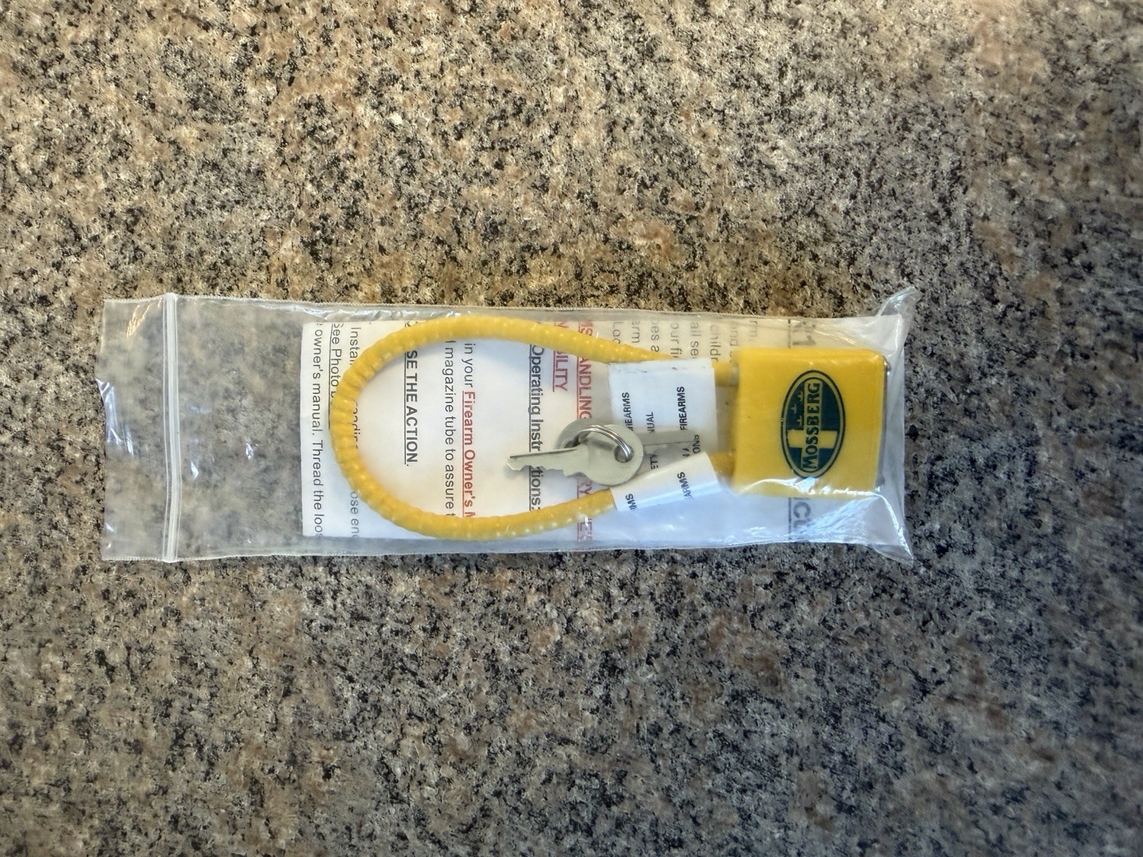NEW Mossberg Firearm Cable Lock R10SC Yellow - 2 Keys & Instructions