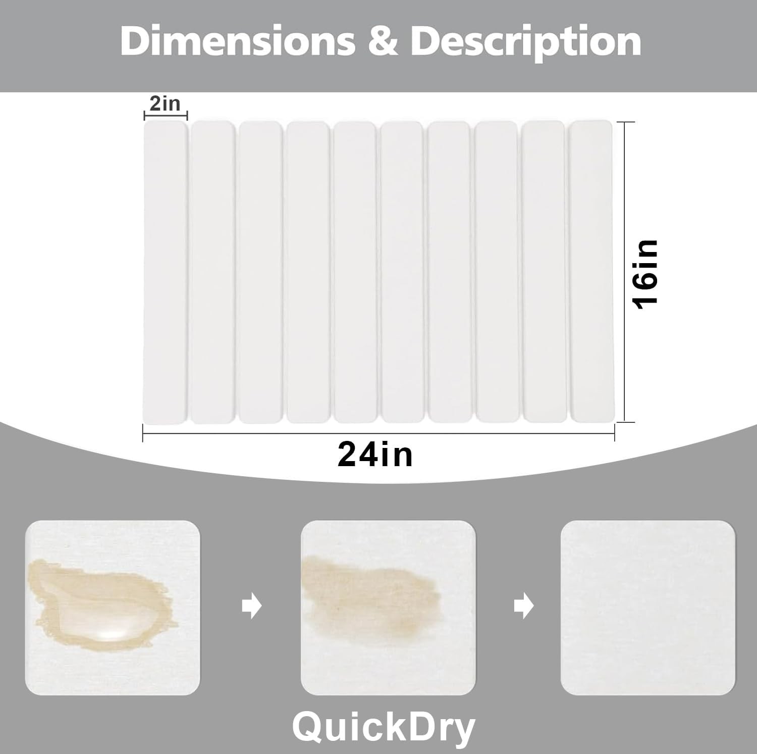 Large Stone Dish Drying Mat Kitchen Counter,Equipped Dish Rack Diatomaceous